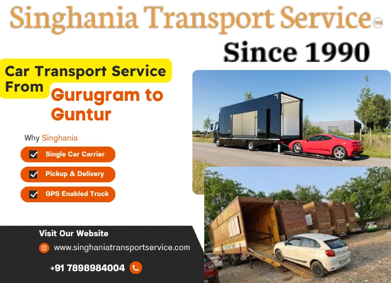 singhania car transport service from gurugram to guntur