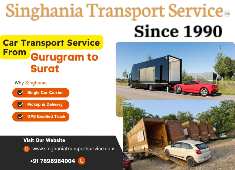 singhania car transport service from gurugram to surat