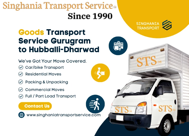 singhania goods transport service from gurugram to hubballi dharwad