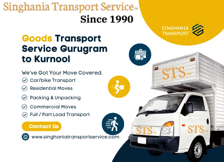 singhania goods transport service from gurugram to kurnool