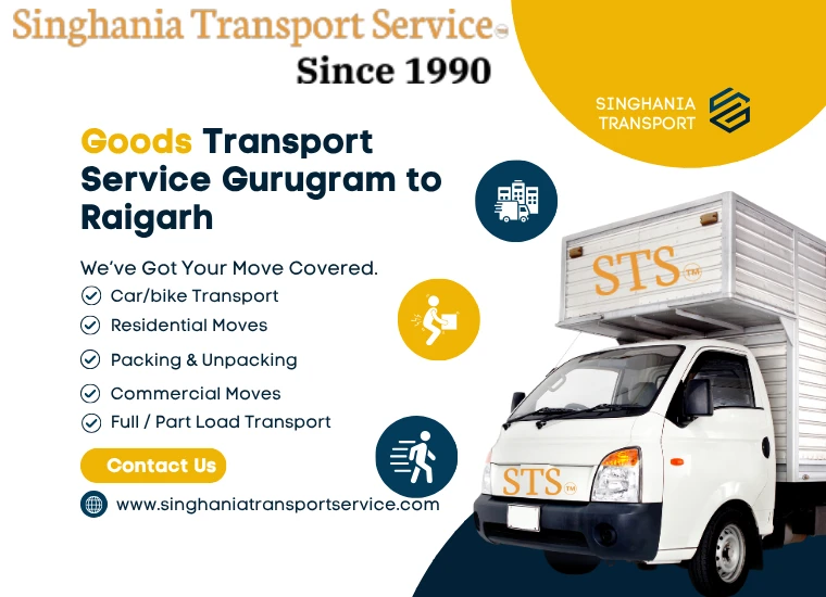 singhania goods transport service from gurugram to raigarh