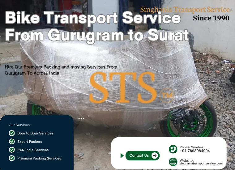 singhania bike transport service from gurgaon to surat